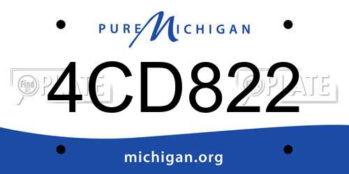 4CD822 Michigan License Plate