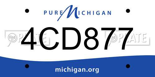 4CD877 Michigan License Plate