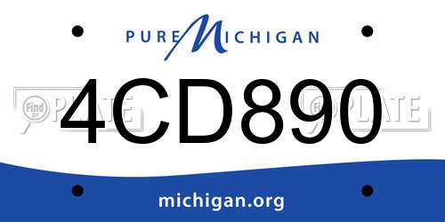 4CD890 Michigan License Plate