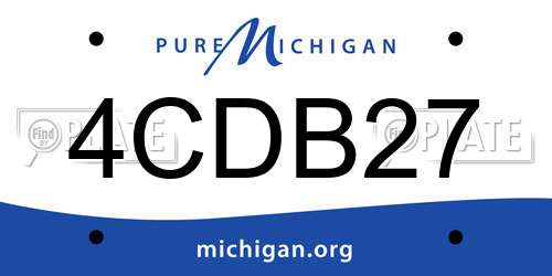 4CDB27 Michigan License Plate