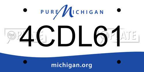 4CDL61 Michigan License Plate