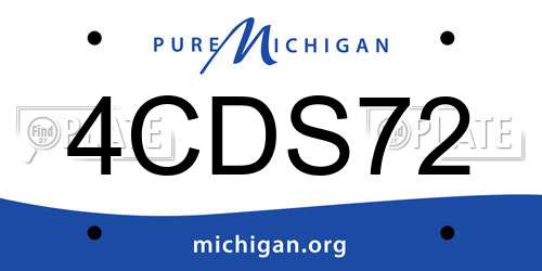 4CDS72 Michigan License Plate