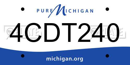 4CDT240 Michigan License Plate