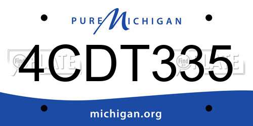 4CDT335 Michigan License Plate