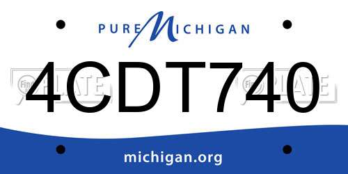 4CDT740 Michigan License Plate