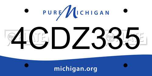 4CDZ335 Michigan License Plate
