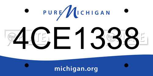 4CE1338 Michigan License Plate