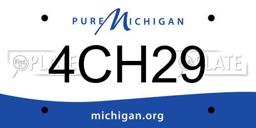 4CH29 Michigan License Plate