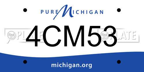 4CM53 Michigan License Plate