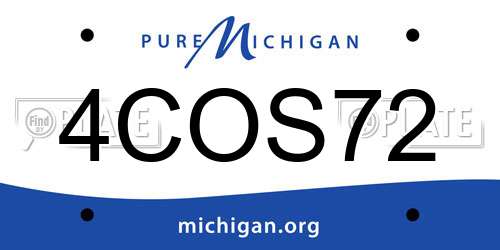 4COS72 Michigan License Plate