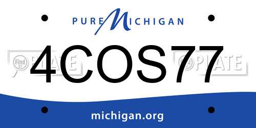 4COS77 Michigan License Plate