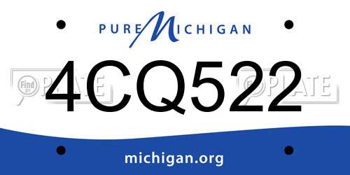 4CQ522 Michigan License Plate