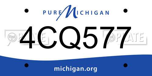 4CQ577 Michigan License Plate