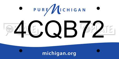 4CQB72 Michigan License Plate