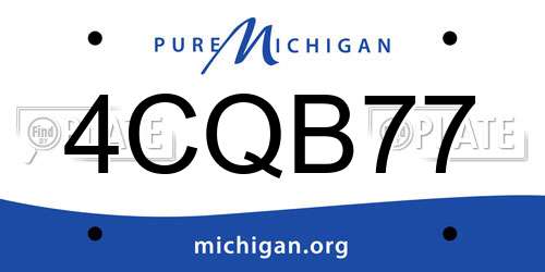 4CQB77 Michigan License Plate