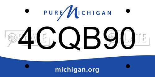 4CQB90 Michigan License Plate