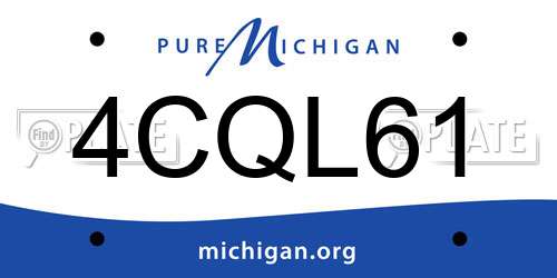 4CQL61 Michigan License Plate