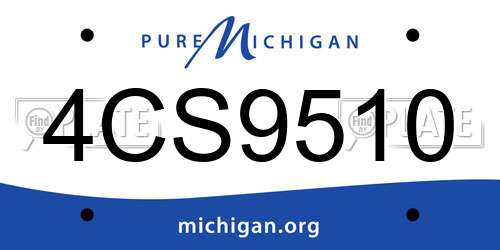 4CS9510 Michigan License Plate