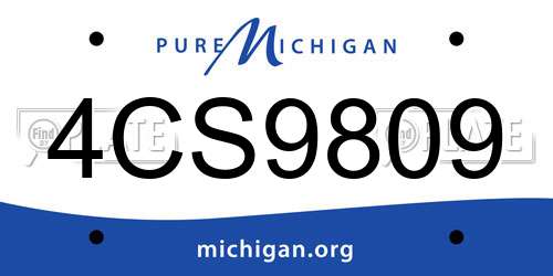 4CS9809 Michigan License Plate