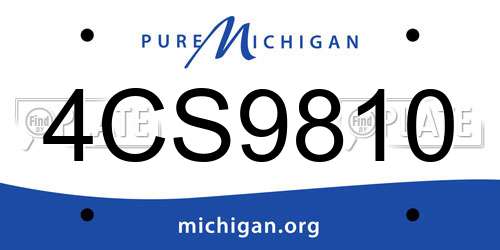 4CS9810 Michigan License Plate