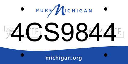 4CS9844 Michigan License Plate