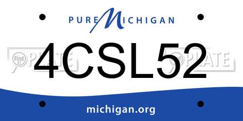 4CSL52 Michigan License Plate