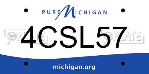 4CSL57 Michigan License Plate