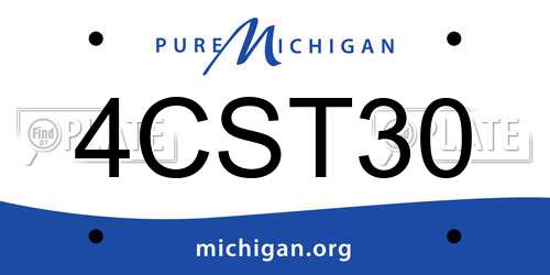 4CST30 Michigan License Plate