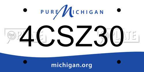 4CSZ30 Michigan License Plate