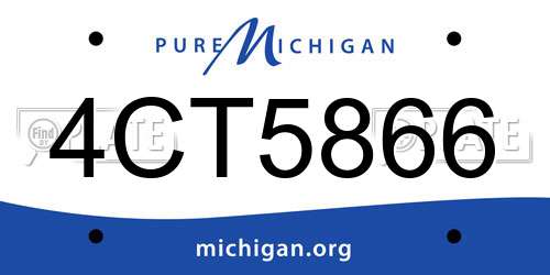 4CT5866 Michigan License Plate
