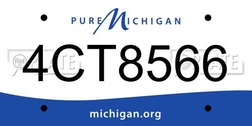 4CT8566 Michigan License Plate