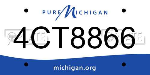 4CT8866 Michigan License Plate