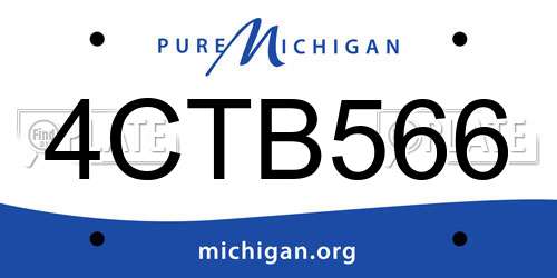 4CTB566 Michigan License Plate