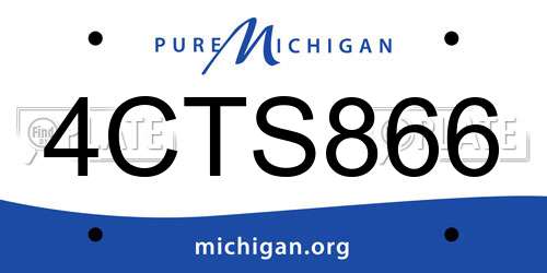 4CTS866 Michigan License Plate