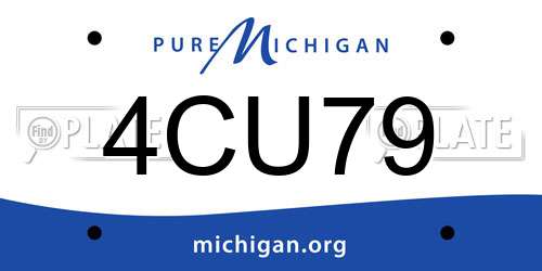 4CU79 Michigan License Plate