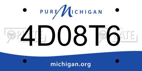 4D08T6 Michigan License Plate