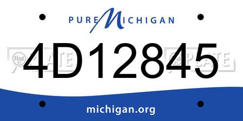4D12845 Michigan License Plate