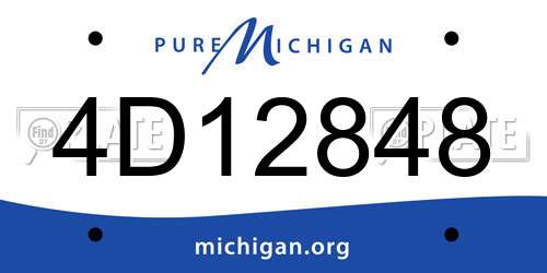 4D12848 Michigan License Plate