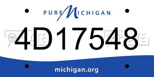 4D17548 Michigan License Plate