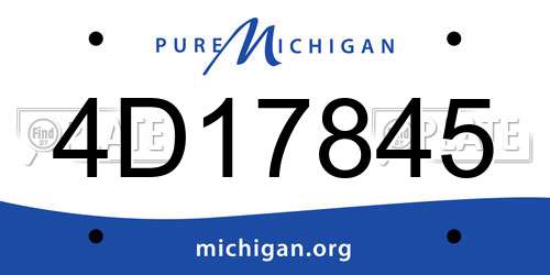 4D17845 Michigan License Plate