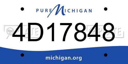 4D17848 Michigan License Plate