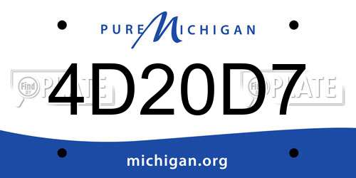 4D20D7 Michigan License Plate