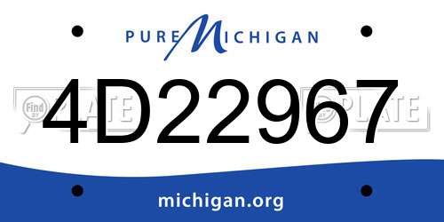 4D22967 Michigan License Plate