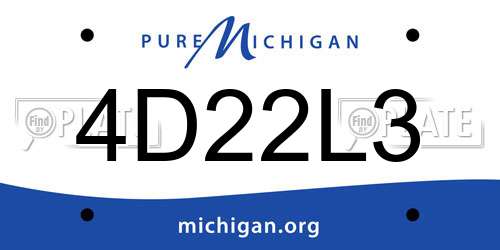 4D22L3 Michigan License Plate