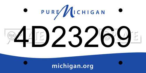4D23269 Michigan License Plate