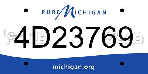 4D23769 Michigan License Plate