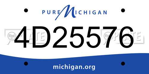 4D25576 Michigan License Plate
