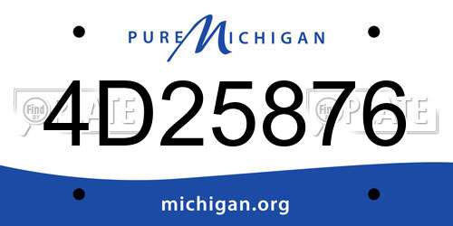 4D25876 Michigan License Plate