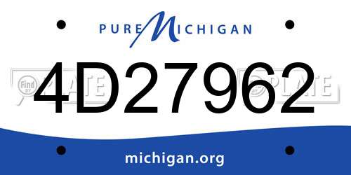 4D27962 Michigan License Plate
