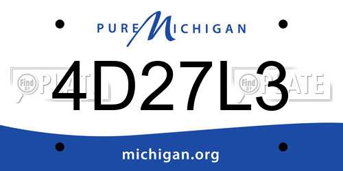 4D27L3 Michigan License Plate